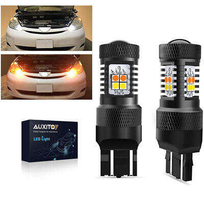 #ad AUXITO 7440 7443 WHITE Switchback AMBER Turn LED Signal Lights Anti Flash Hyper $17.09