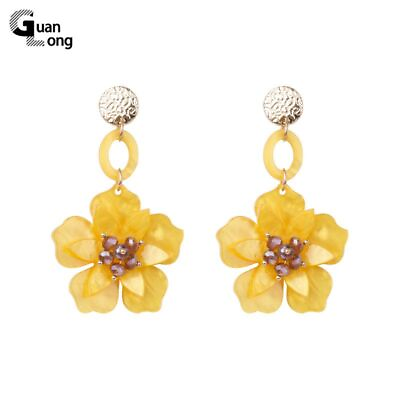 #ad Acrylic Flower Long Earrings Big Drop Crystal Earring Women Fashion Jewelry $11.48
