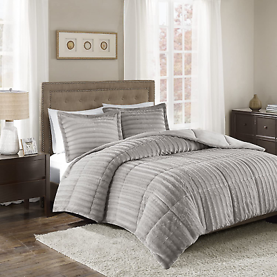 #ad Duke Luxe Faux Fur Reversible Comforter Set Soft Plush Reverse Modern down Alt $86.51