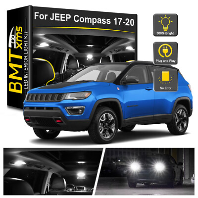 #ad 19x Interior LED Light Bulbs Map Reverse For Jeep Compass 2017 2020 White $22.98