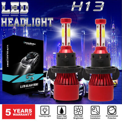 #ad Pair 4 Sides H13 9008 240W 32000LM LED Headlight Bulbs Kit Hi Low 6000K White $14.30