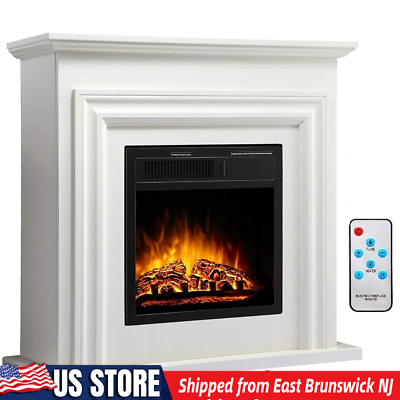 #ad Electric Fireplace 36#x27;#x27; Ivory White with Log amp; Remote Control from NJ 08816 $279.99