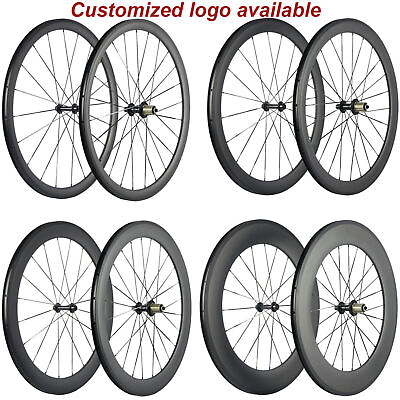 #ad Factory Sales 38 50 60 88mm Carbon Wheels Road Bike Carbon Wheelset Basalt Brake $483.28