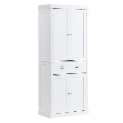 #ad VEVOR 72quot; Kitchen Pantry Storage Tall Cabinet 4 Doors 3 Adjustable Shelves $170.99