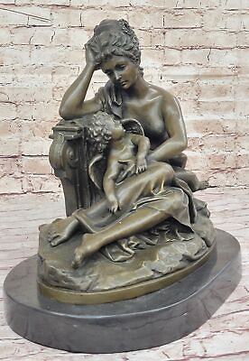 #ad Original Artwork by Carrier Belleuse Mother and Child Bronze Sculpture Decor $999.00
