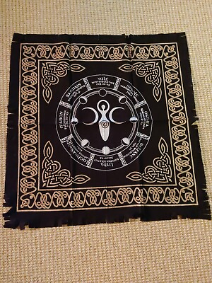 #ad Triple Moon Altar Cloth Wiccan Celtic Black Scarf 24quot;x24quot; FREE SHIPPING $17.99