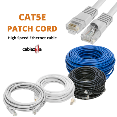 #ad Car5e Patch Cord Network Cable Ethernet LAN Cat5 RJ45 UTP 6 25 50 100 200 FT LOT $5.99