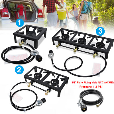 #ad Portable 1 2 3 Stove Burner Cast Iron Propane LPG Gas Camping Cooker Cooker BBQ $20.00