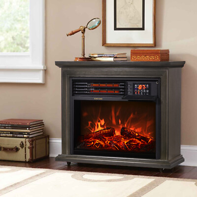 #ad XtremepowerUS 1500W Infrared Free Standing Electric Fireplace w Remote amp; Timer $189.95