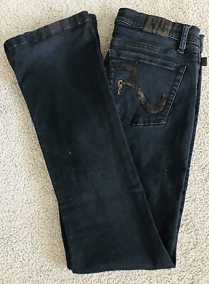 #ad Rock amp; Republic Kasandra Mid Rise Bootcut Jeans Sz 12 Cotton Spandex Sequins $18.00
