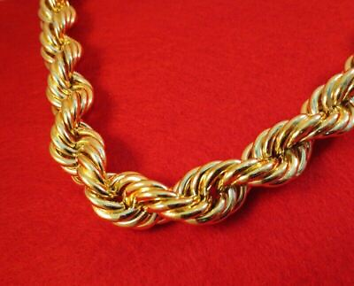 26quot; 20MM 14KT GOLD PLATED FAT RUN DMC ROPE BLING BLING CHAIN NECKLACE $51.36