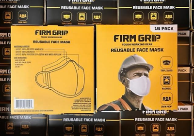 #ad Case of 25 Firm Grip Reusable Face Masks 16 Pack 400 Total Masks New $43.48