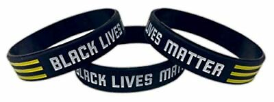 #ad TheAwristocrat 3 Pack of Black Lives Matter Rubber Wristband Silicone Bracelet $7.99