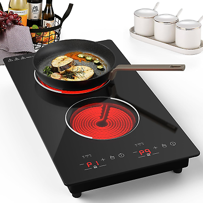 #ad Electric Cooktop 12 Inch Built In Radiant Electric Stove Top 110V 2100W Electr $216.99