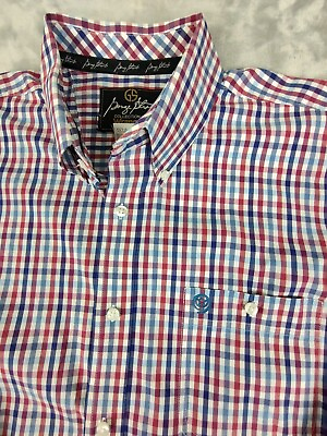 #ad Wrangler George Straight Shirt Mens XXL Long Sleeve Button Down Red Blue Western $21.00