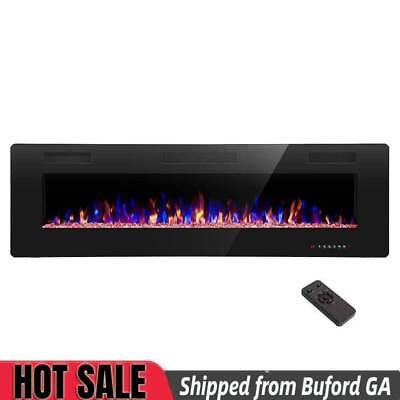 #ad 68 inch 750 1500W Recessed and Wall Mounted Electric Fireplace from Buford GA $380.99
