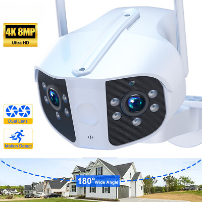 #ad 8MP 4K HD Wifi IP Camera Dual Lens Security Cam Panoramic Video Surveillance New $97.61