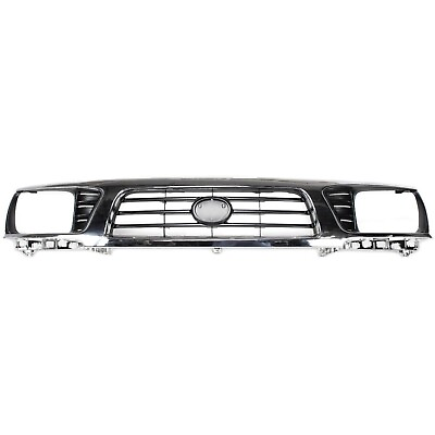#ad Front Grille For 1995 1997 Toyota Tacoma 4WD Chrome Shell with Black Insert $212.00