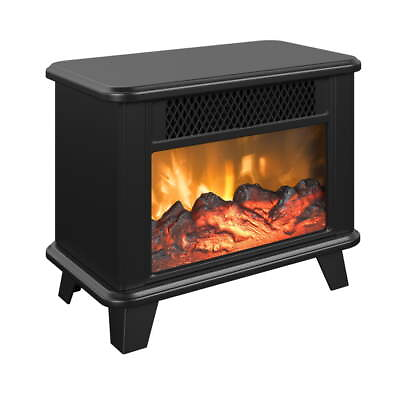 Black Electric Fireplace Personal Space Heater Indoor Fireplaces Heating Winter $36.85