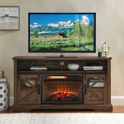#ad 26quot; Insert Electric Fireplace Infrared Quartz Heater Wood log Version With Brick $145.90