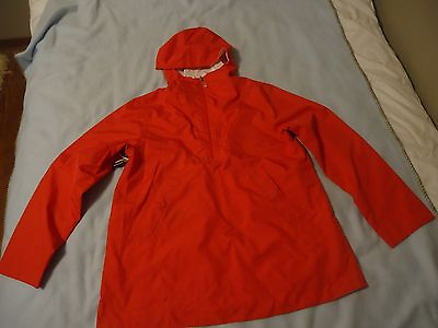 #ad London Fog Womens Orange White Reversible Hooded Winter Jacket Wind Breaker Sz M $24.99