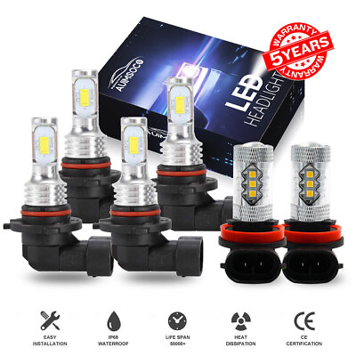 #ad LED Combo Headlight Fog Light Kit Bulbs White 6500K For Toyota Corolla 2009 2013 $39.99