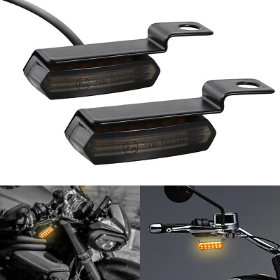 #ad 2Pcs Mini Motorcycle LED Turn Signal Blinker Handlebar Light For Harley Davidson $10.90