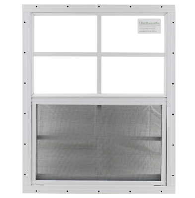 #ad 18 In. X 23 In. Single Hung Aluminum Window White Porch Shed Coops Durable $87.99