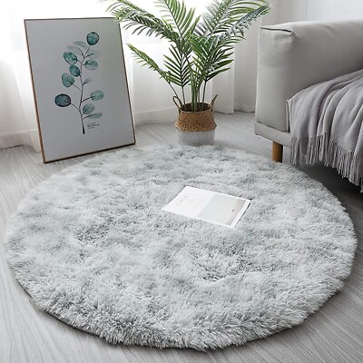 #ad Silver Bubble Kiss Thick Round Living Room Red Wine 100cm x 100cm $18.01