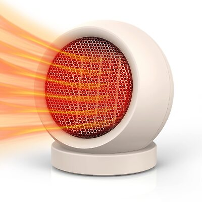 #ad Coolfor Space HeaterPTC Ceramic Portable Electric Desktop Heater Light Brown $19.99