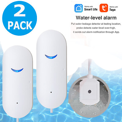 #ad 2 Pack WIFI Water Leak Sensor Detector Flood Overflow Leakage Alert Alexa Google $18.80