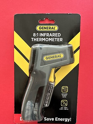 #ad GENERAL Laser Temperature IRT 205 Infrared Thermometer 8:1 Home Draft Detection $8.99