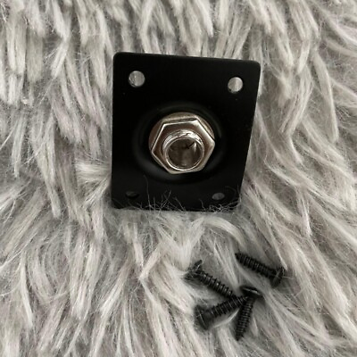 #ad New Electric Guitar Output Jack Plate Choose Rectangle Black Chrome with Screws $5.44