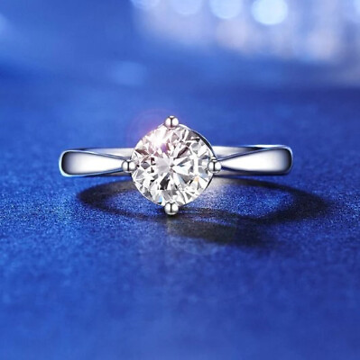 #ad 1CT F VS2 Round Lab Grown CVD Diamond IGI Certified 14K White Gold Designer Ring $909.00