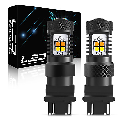 #ad 3157 Switchback Dual Color LED Turn Signal Lights Anti Hyper Flash W Canbus SMD $22.34