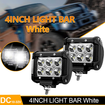 #ad 2PCS 4quot; 200W LED Work Light Bar 4WD Offroad SPOT Pods Fog ATV Driving Lamp Car $10.79