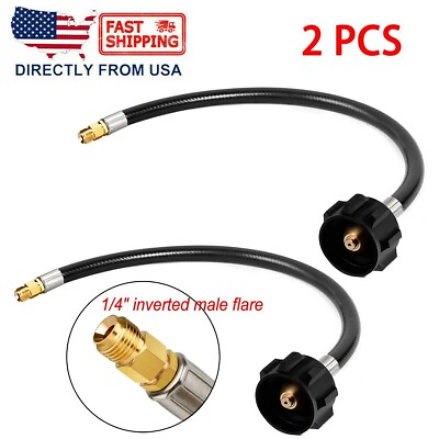 #ad 2 Pack 1 4quot; Inverted RV Propane Hose 15quot; Propane Tank Pigtail Connector x QCC 1 $18.66