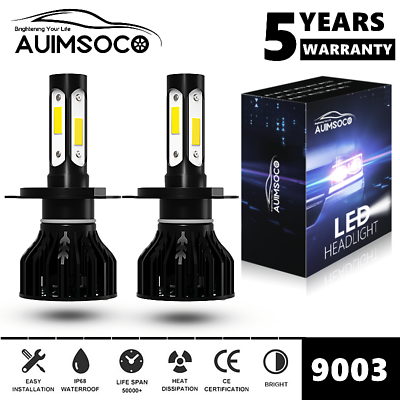 #ad 9003 H4 LED Headlight Bulbs Kit 10000W 1000000LM Hi Lo Beam Super Bright White $25.99