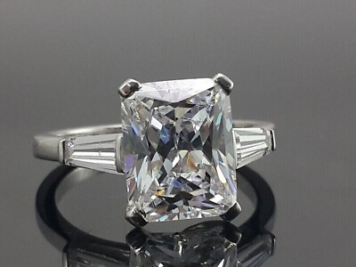 #ad 5.00 Ct Certified Radiant Cut Solitaire Near White Diamond 925 Silver Ring $225.71