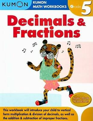 #ad Grade 5 Decimals amp; Fractions Kumon Math Workbooks Paperback GOOD $3.98