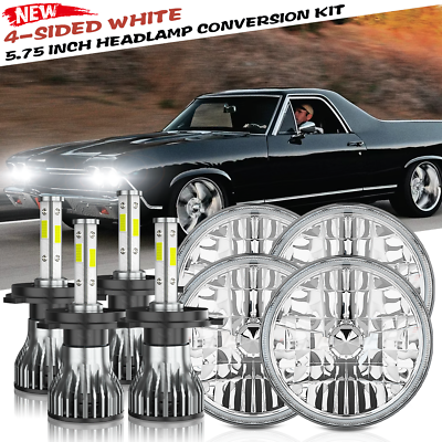 #ad 4X 5.75quot;inch 5 3 4 Round LED Headlights Upgrade Fit Toyota Celica 1972 1979 US $135.99