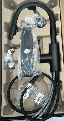 #ad Kraus KPF 2620MB Oletto 1.75 GPM Single Hole Pull Down Kitchen Faucet Black USED $89.99