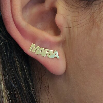 #ad Earring Single Gold 18k 750 Mls . Name Maria $114.60