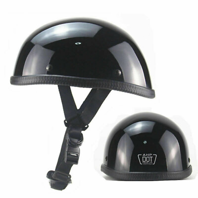 #ad DOT Approved German Style Shorty Helmet Adult Motorcycle Half Helmet Open Face $30.99
