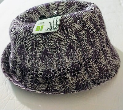 #ad NWT Women#x27;s Hat Softbamboo Fiber White And Purple Soft Antibacterial One Size $19.99