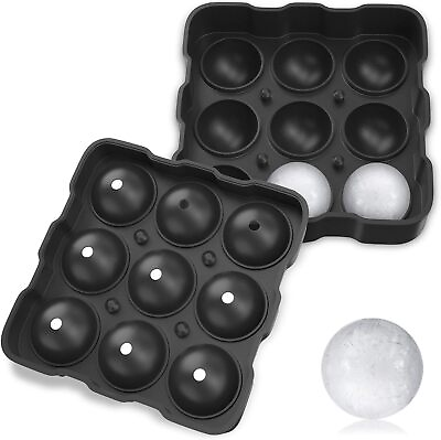 #ad Large Round Silicone Ice Cube Ball Maker Tray Sphere Molds Bar Whiskey Cocktails $9.98