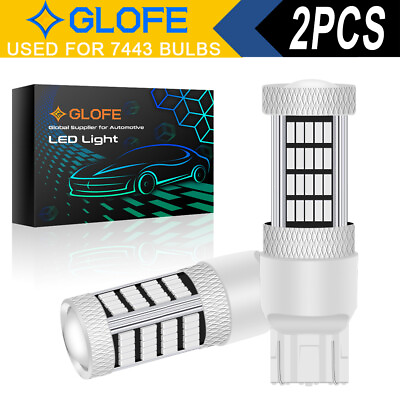 #ad 2X GLOFE 7443 7440 LED Back Up Reverse Light Parking Bulbs Blue 10000K T20 7444 $14.59
