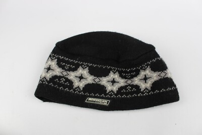 #ad ROSSIGNOL Black Windstopper Snowflake Wool Knit Size One Hats $40.00