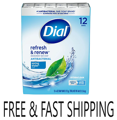 #ad Dial Antibacterial Bar Soap Refresh amp; Renew Spring Water 4 oz 12 Bars $9.70