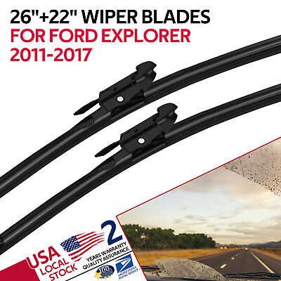 #ad For Ford Explorer 2011 2019 OEM Front Windshield Wiper Blades One Set of 26quot;22quot; $11.88
